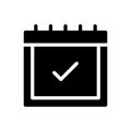 Calendar vector glyph flat icon Royalty Free Stock Photo