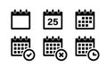 Calendar icons. Vector isolated elements. Callendar vector symbol. Stock vector