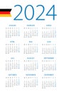 Calendar 2024 - illustration. German version. Week starts on Monday Royalty Free Stock Photo
