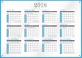 Calendar Illustration For Year 2018