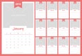 Calendar 2018 with image space vector design Royalty Free Stock Photo