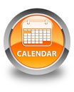 Calendar glossy orange round button Royalty Free Stock Photo