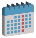 Calendar Isolated Vector Icon Editable