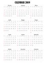 2019 calendar italian language