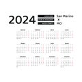 Calendar 2024 Italian language with San Marino public holidays. Week starts from Monday.