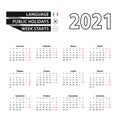 Calendar 2021 in Italian language, week starts on Monday Royalty Free Stock Photo