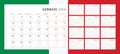 Calendar 2024 in Italian. Wall quarterly calendar for 2024 in a classic minimalist style. Week starts on Monday. Set of 12 months