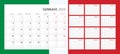 Calendar 2025 in Italian. Wall quarterly calendar for 2024 in a classic minimalist style. Week starts on Monday. Set of 12 months