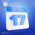 Calendar 31January 3d premium psd Royalty Free Stock Photo