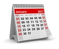 Calendar - January 2017 Royalty Free Stock Photo