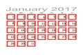Calendar for January 2017 Royalty Free Stock Photo