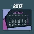 Calendar january 2017 template icon Royalty Free Stock Photo