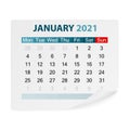 Calendar January 2021