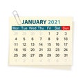 Calendar January 2021