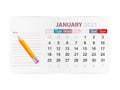 Calendar January 2021