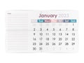 Calendar January 2023