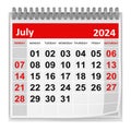 Calendar - July 2024