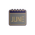 Calendar, june color gradient vector icon