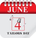 Calendar for june day Tailors Day