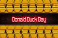 calendar of June month, Donald Duck Day. holidays of June, on yellow and green background