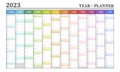 Calendar 2023 landscape full color planner style.
