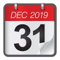 Calendar of last day on month of december