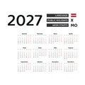 Calendar 2027 Latvian language with Latvia public holidays.