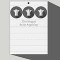 A calendar letter with three stylized angels