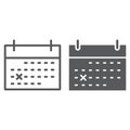 Calendar line and glyph icon, office Royalty Free Stock Photo