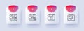 Calendar line icon. Holiday, tick, cross, gear, timer, delayed message, weekend, diary. Pastel color background. Vector line icon