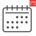 Calendar line icon, ui and button, reminder sign vector graphics, editable stroke linear icon, eps 10.