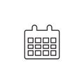 Calendar linear icon in a flat design in black color. Vector illustration eps10