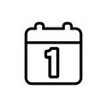 Calendar, linear icon. One of a set of linear web icons