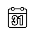 Calendar, linear icon. One of a set of linear web icons