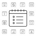 Calendar, list flat vector icon in calendar pack Royalty Free Stock Photo