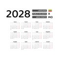 Calendar 2028 Lithuanian language with Lithuania public holidays.