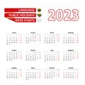 Calendar 2023 in Lithuanian language with public holidays the country of Lithuania in year 2023