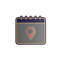 Calendar, location color gradient vector icon