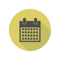 the calendar long shadow icon. Simple glyph, flat vector of WEB icons for ui and ux, website or mobile application