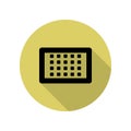 the calendar long shadow icon. Simple glyph, flat vector of web icons for ui and ux, website or mobile application