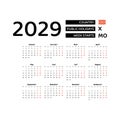 Calendar 2029 Macedonian language with Macedonia public holidays.