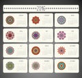 Calendar with mandalas