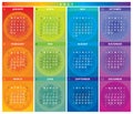 2017 Calendar with Mandalas in Rainbow Colors