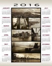 2016 Calendar Manhattan views Royalty Free Stock Photo