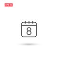 Calendar 8 march date icon vector isolated 2