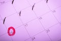 Calendar mark with a red circle