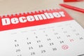 Calendar with marked date, closeup. New Year countdown Royalty Free Stock Photo