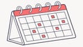 Calendar with Marked Days, Scheduling and Event Planning, vector design Generative AI Royalty Free Stock Photo