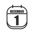 calendar marked on december first. Vector illustration decorative design