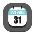 calendar marked on october thirty first. Vector illustration decorative design